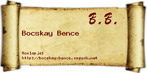 Bocskay Bence névjegykártya