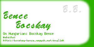 bence bocskay business card
